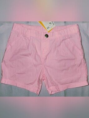 H&M Girls Cotton Shorts Adjustable Waist Size 7/8Y NWT Pink